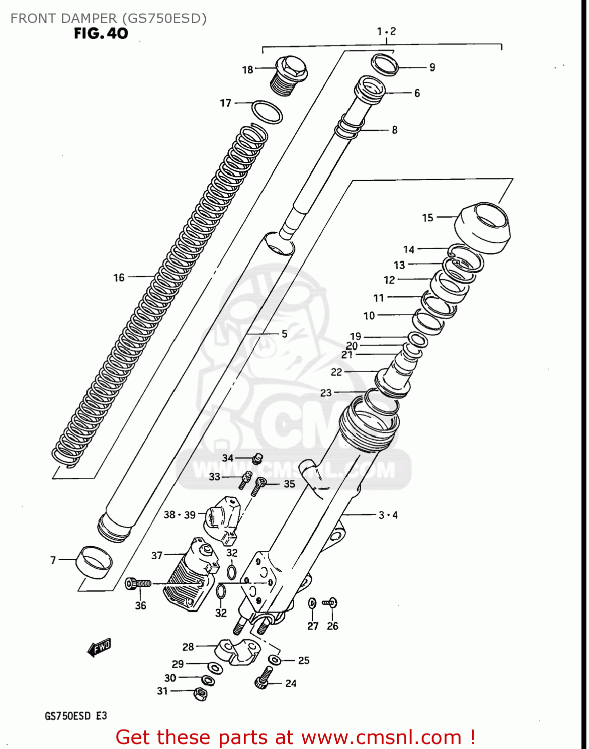 FRONT DAMPER (GS750ESD) GS750E 1983 (D) USA (E03)