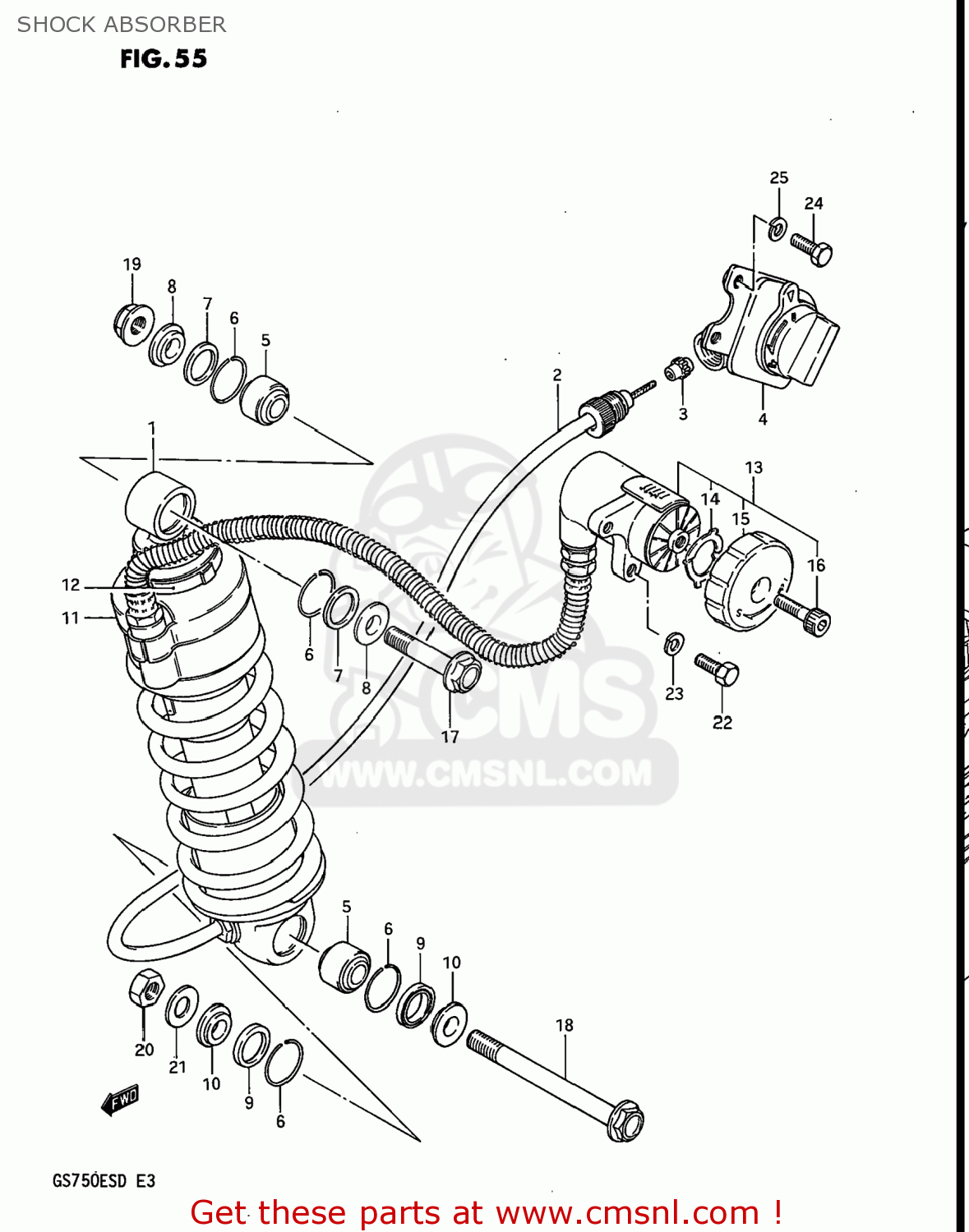 SHOCK ABSORBER GS750E 1983 (D) USA (E03)