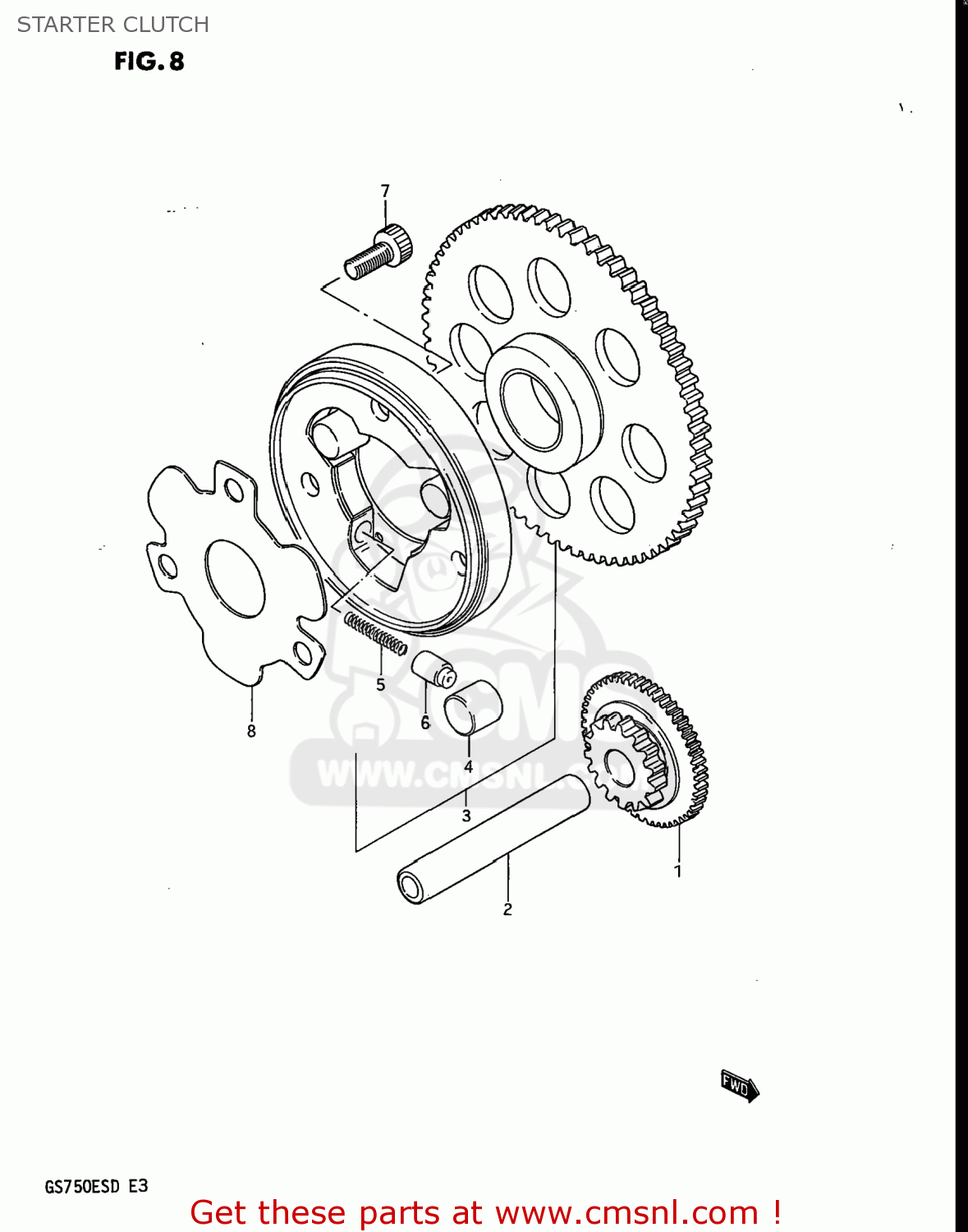 STARTER CLUTCH GS750E 1983 (D) USA (E03)