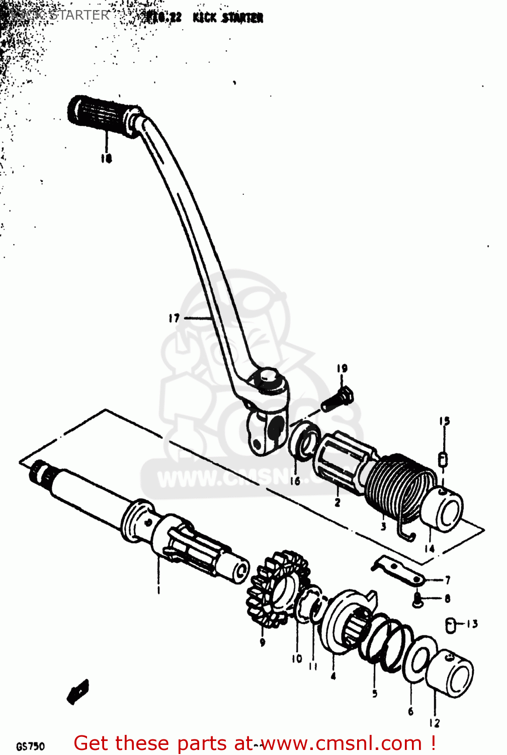KICK STARTER GS750EC 1977 (B) USA (E03)