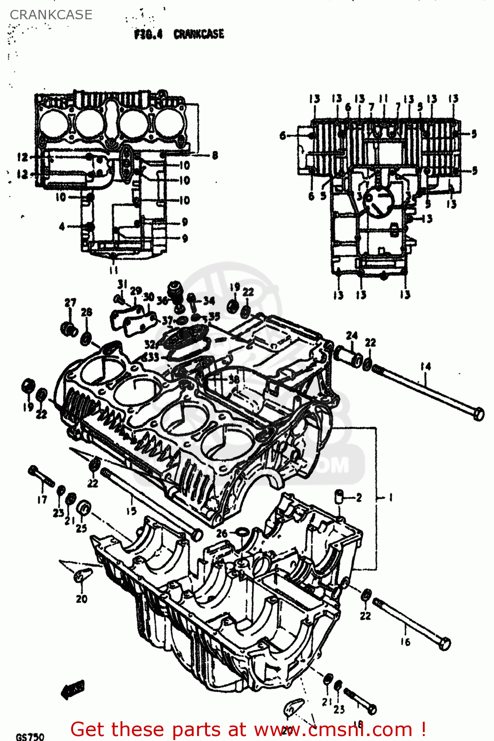 CRANKCASE GS750EC 1978 (C) USA (E03)