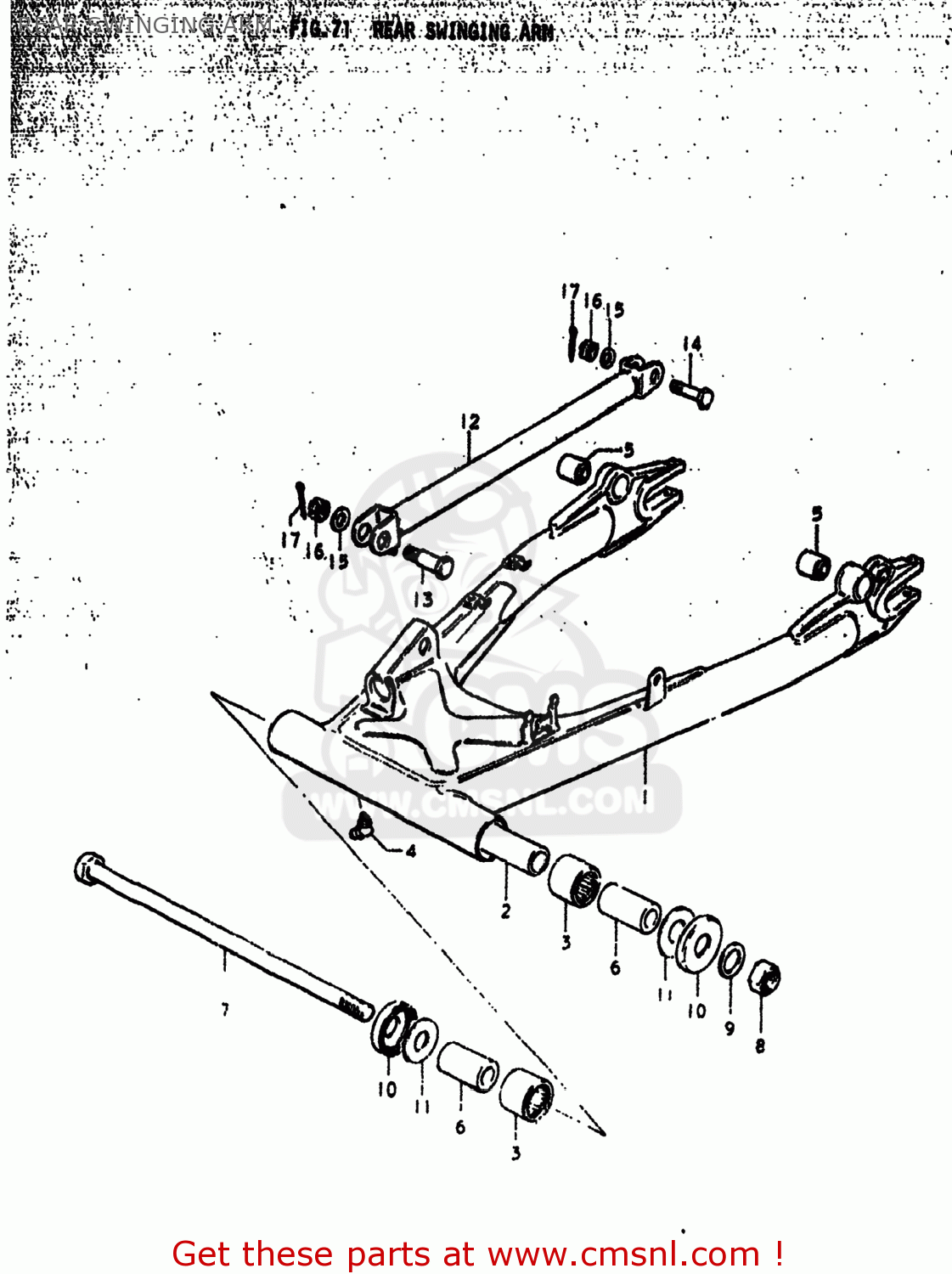 REAR SWINGING ARM GS750EC 1978 (C) USA (E03)