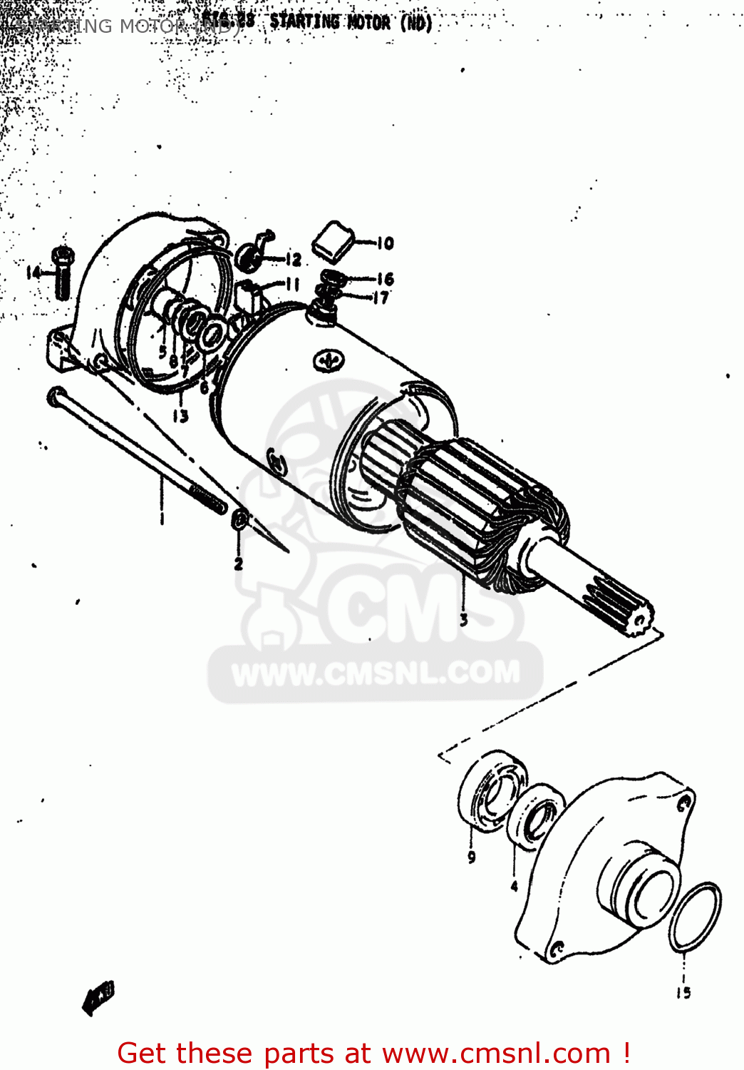 STARTING MOTOR (ND) GS750EC 1978 (C) USA (E03)