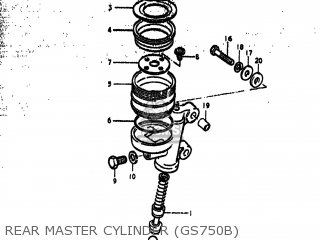 REAR MASTER CYLINDER (GS750B) - GS750EC 1978 (C) USA (E03)