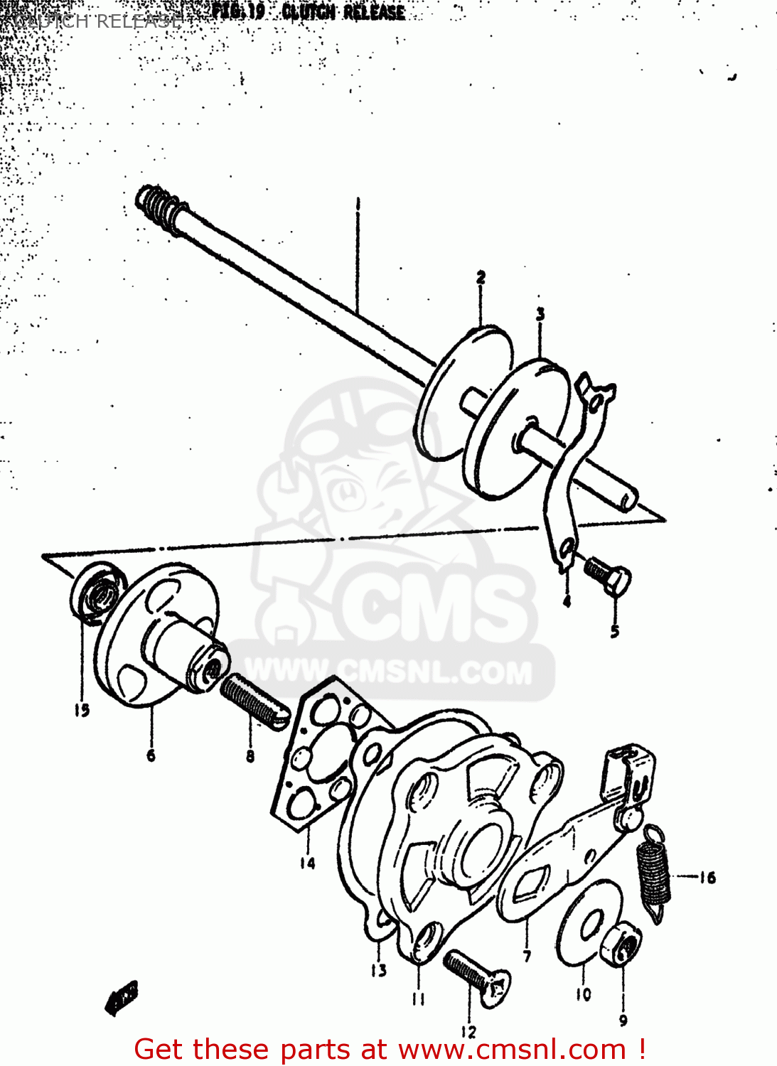 CLUTCH RELEASE GS750EN 1977 (B) USA (E03)