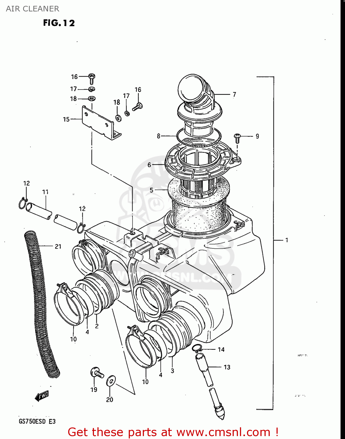 AIR CLEANER GS750ES 1983 (D) USA (E03)