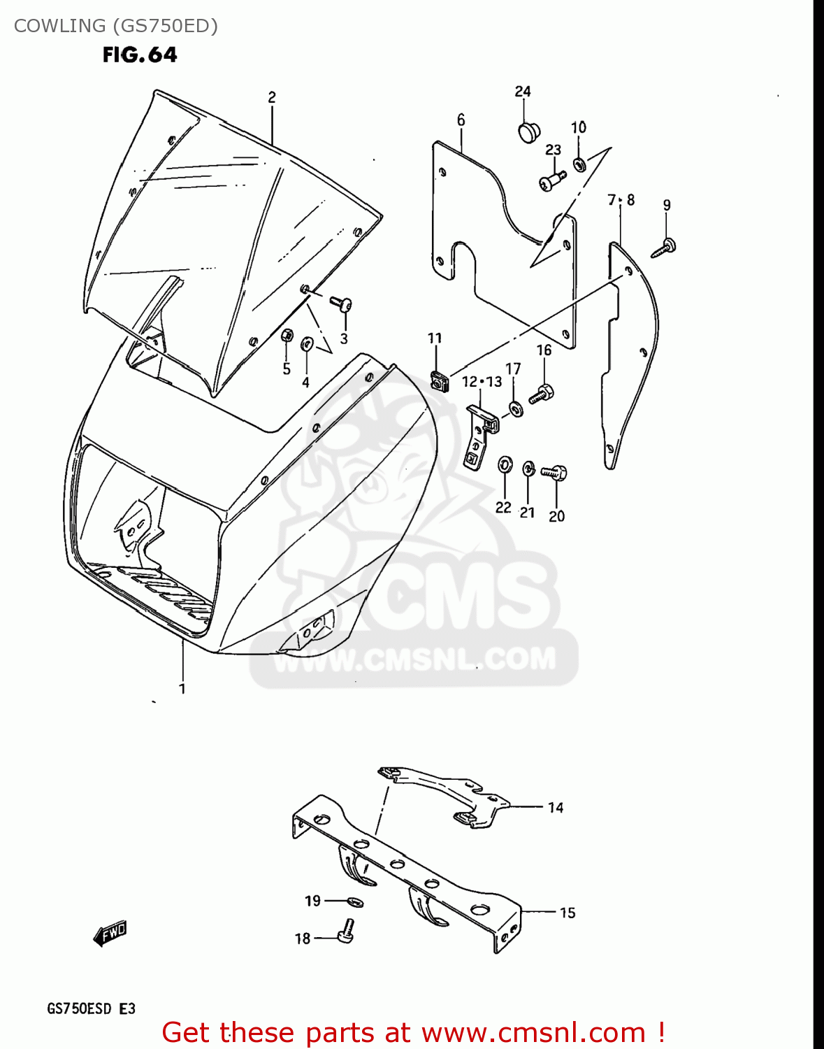COWLING (GS750ED) GS750ES 1983 (D) USA (E03)