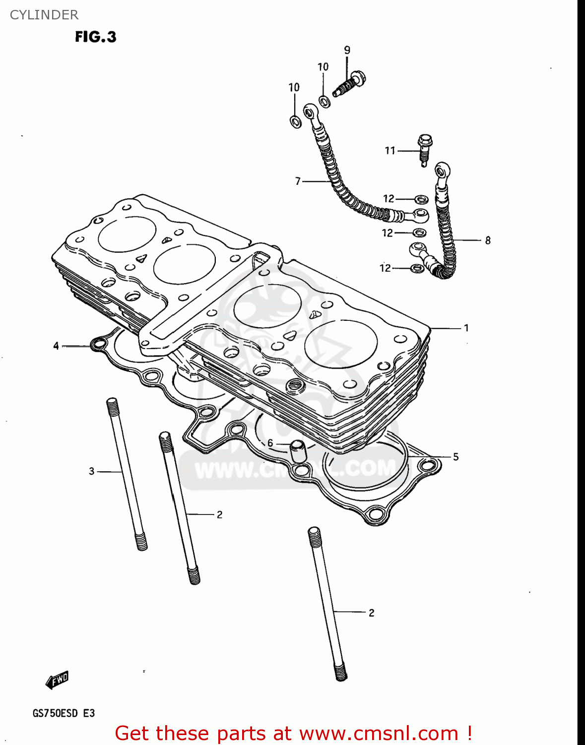 CYLINDER GS750ES 1983 (D) USA (E03)