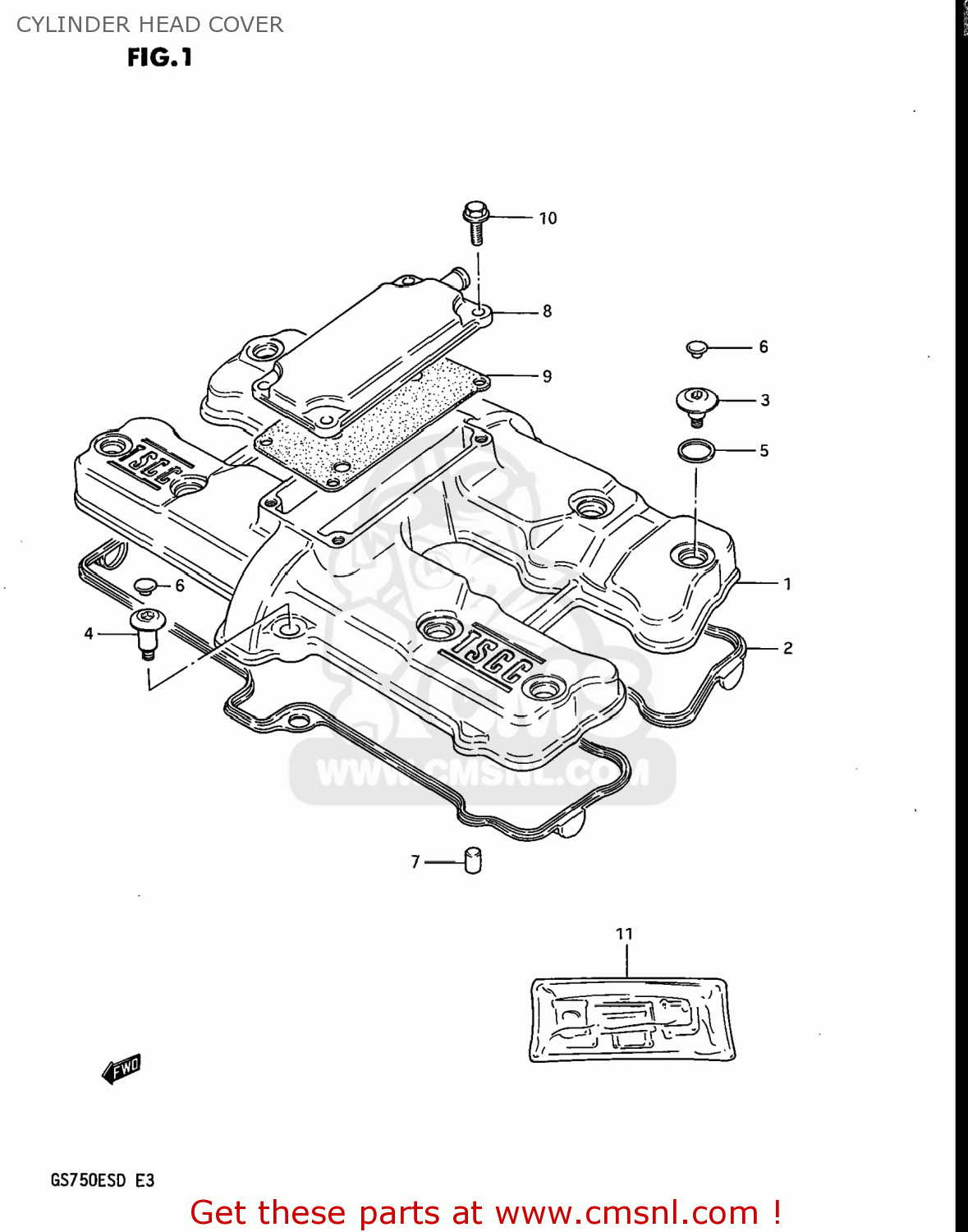 CYLINDER HEAD COVER GS750ES 1983 (D) USA (E03)