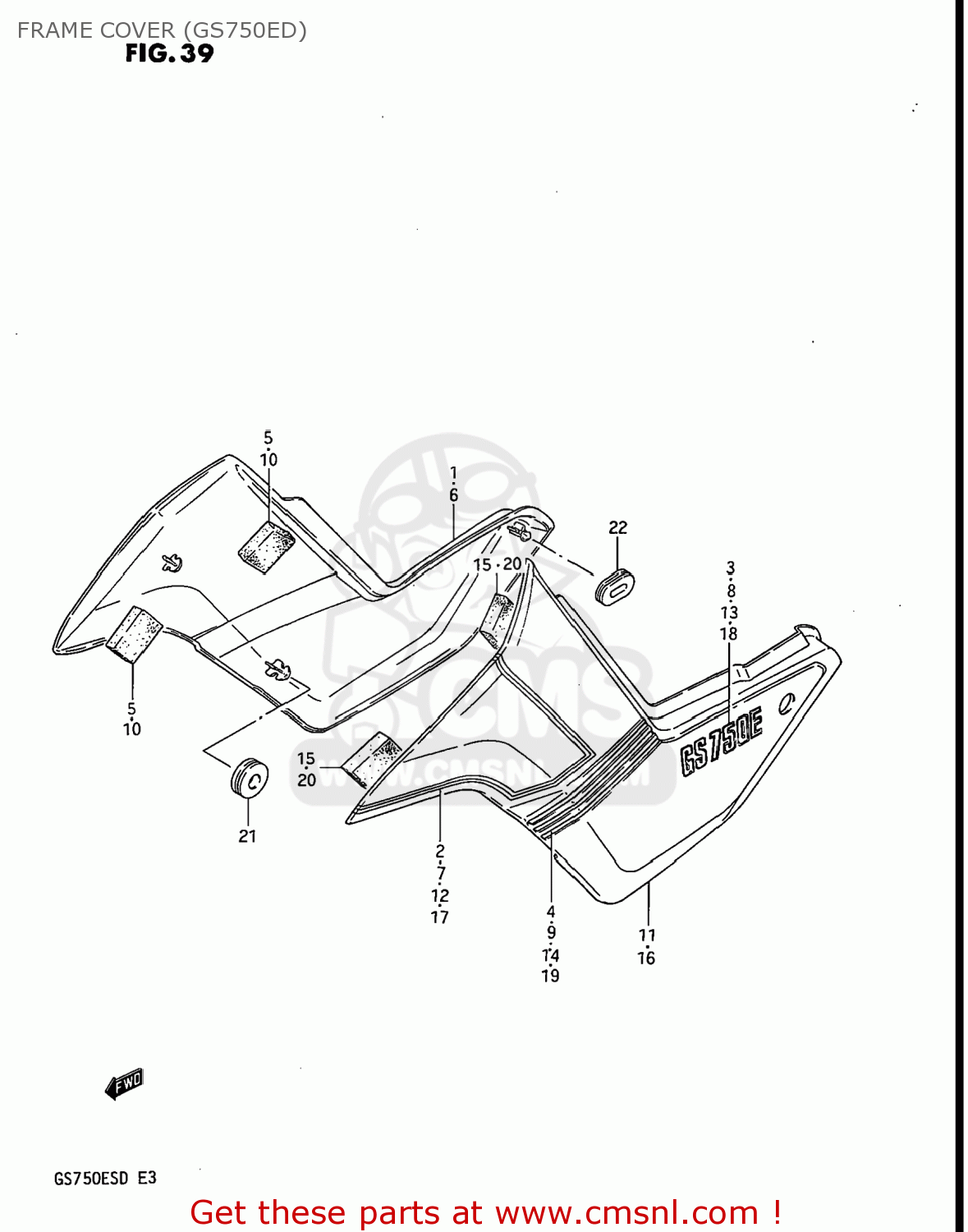 FRAME COVER (GS750ED) GS750ES 1983 (D) USA (E03)