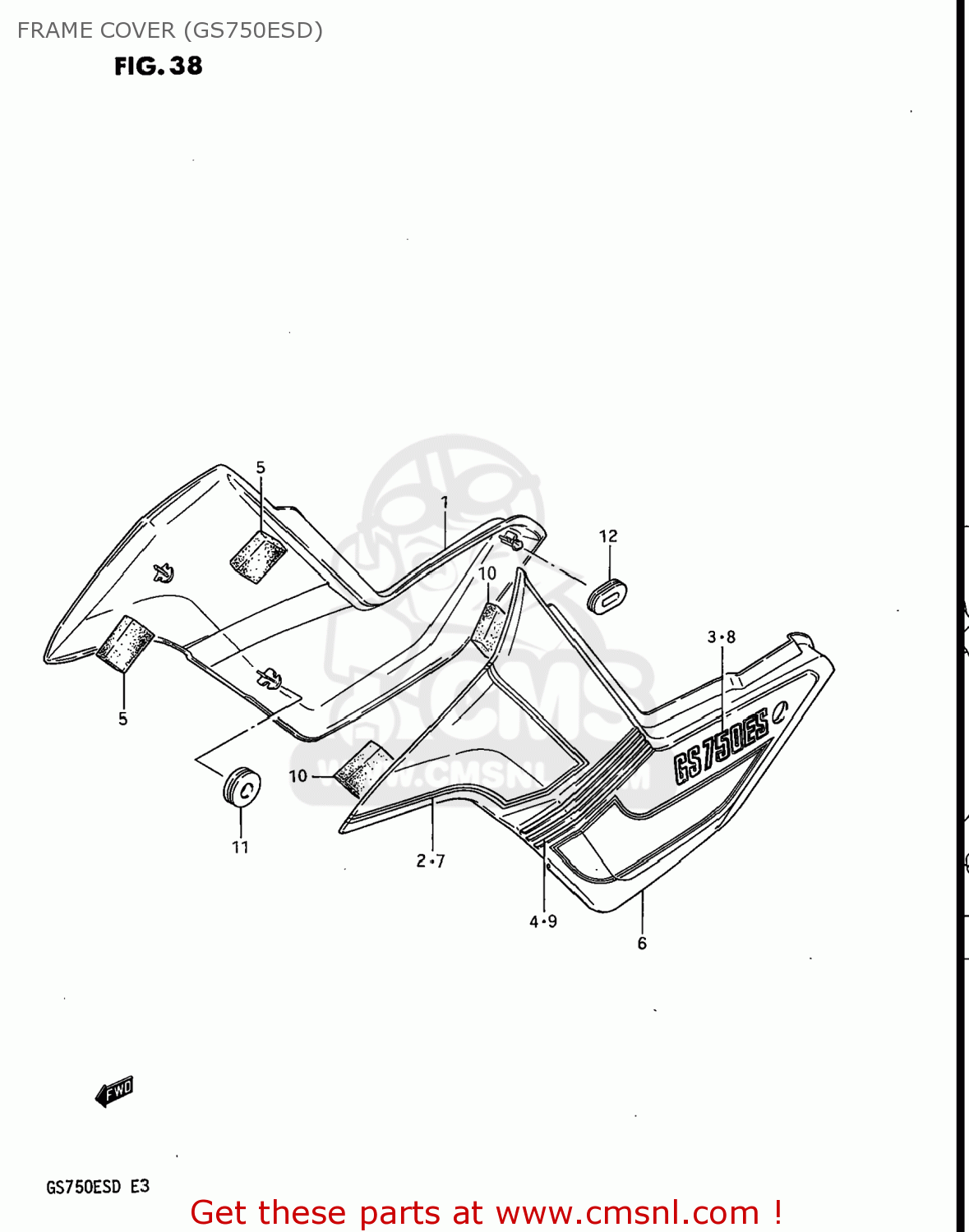 FRAME COVER (GS750ESD) GS750ES 1983 (D) USA (E03)