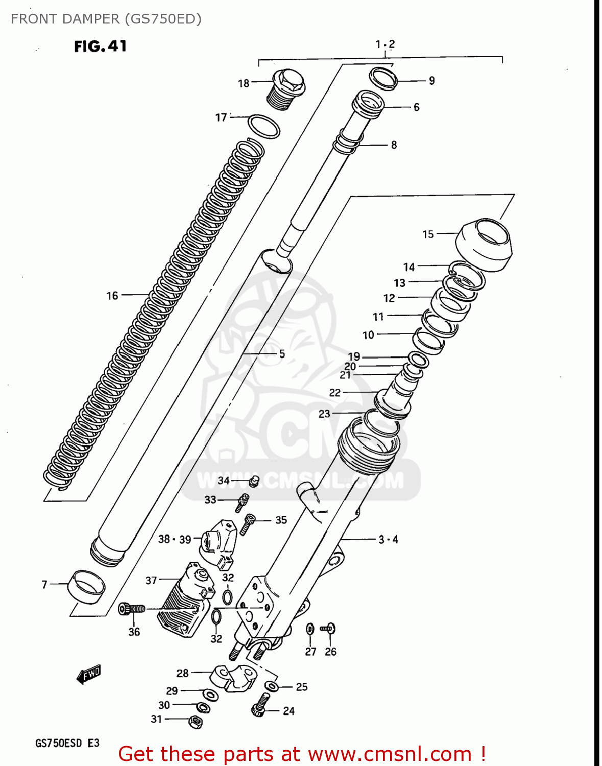 FRONT DAMPER (GS750ED) GS750ES 1983 (D) USA (E03)