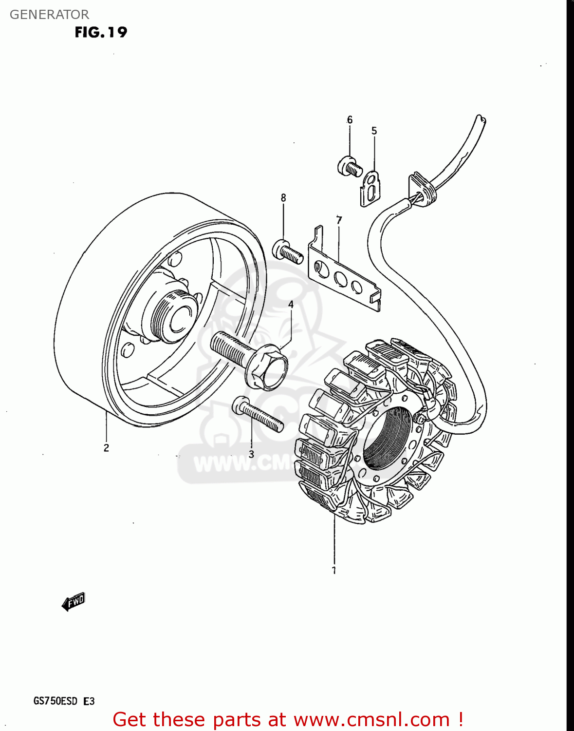 GENERATOR GS750ES 1983 (D) USA (E03)