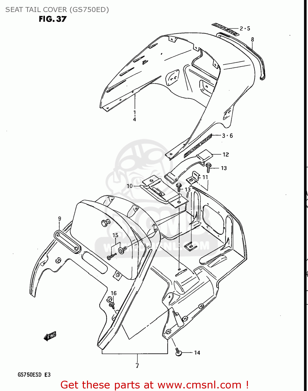SEAT TAIL COVER (GS750ED) GS750ES 1983 (D) USA (E03)