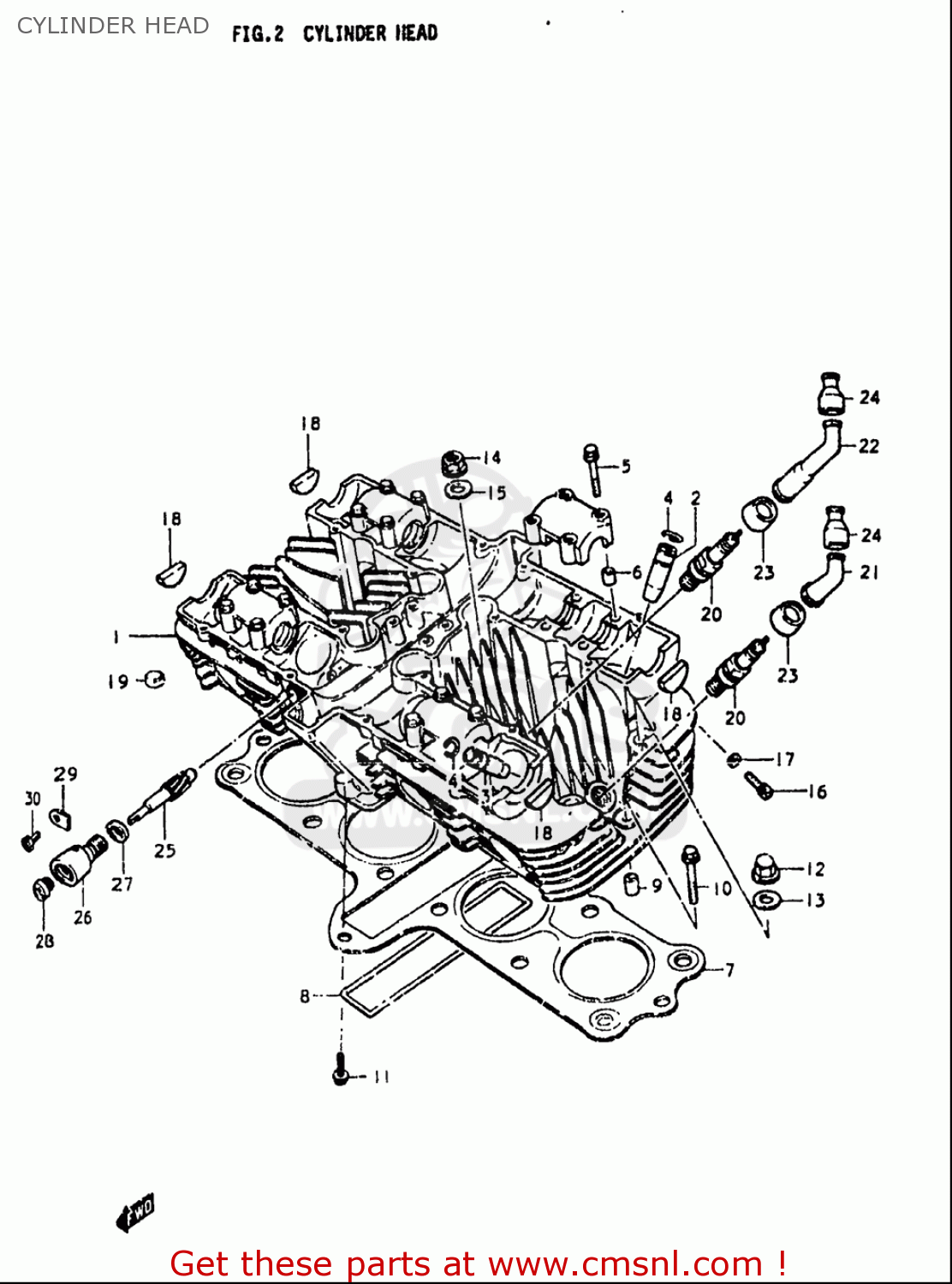 CYLINDER HEAD GS750L 1979 (N) USA (E03)