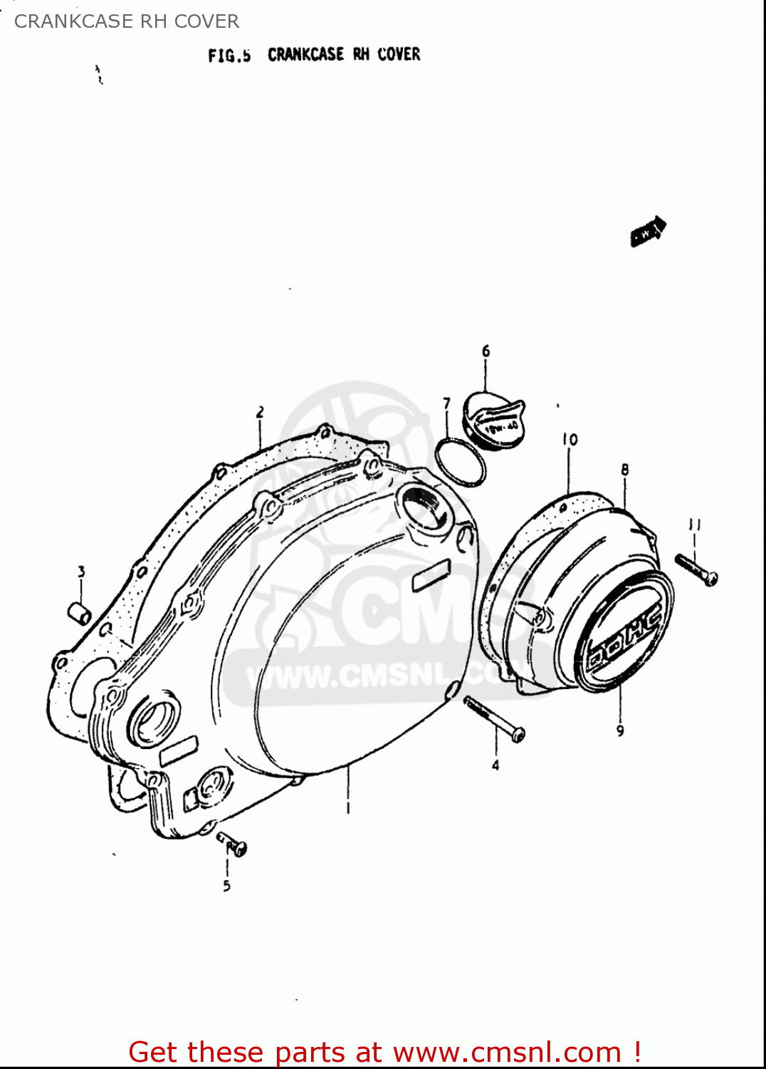 CRANKCASE RH COVER GS750L 1979 (N) USA (E03)