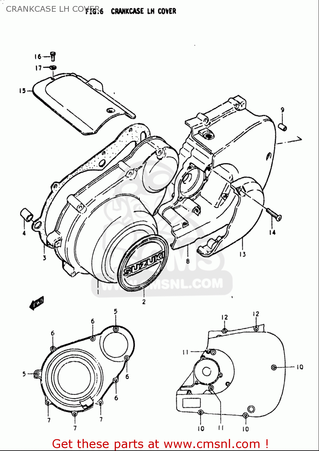 CRANKCASE LH COVER GS750L 1979 (N) USA (E03)
