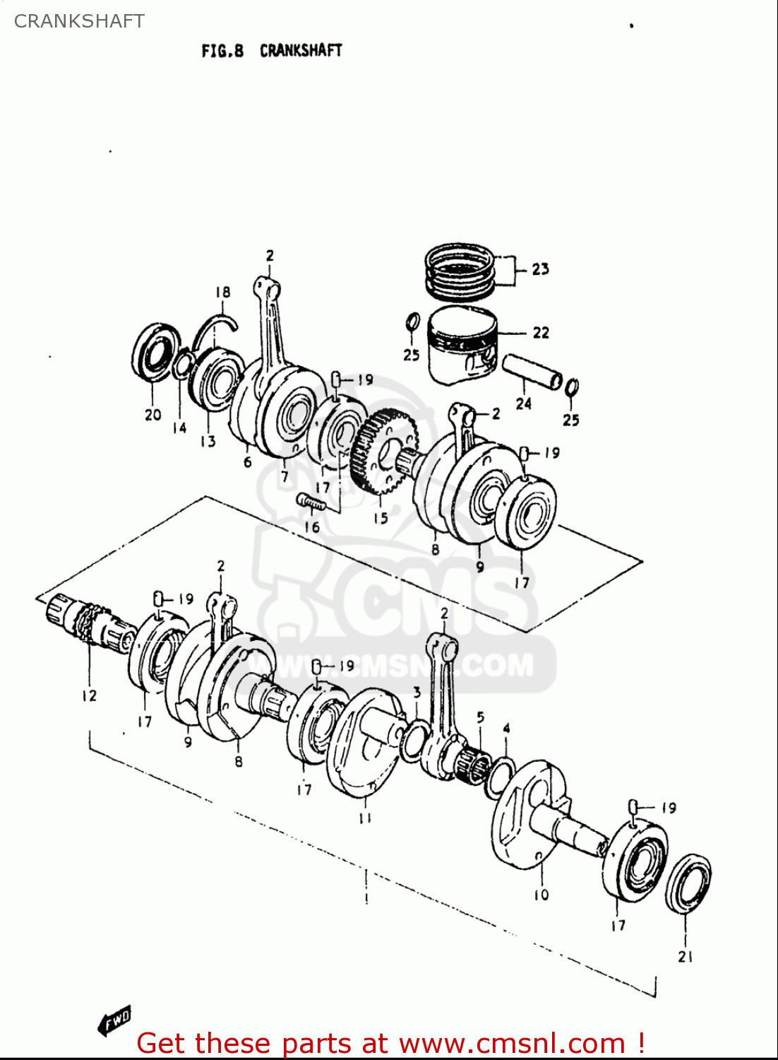 CRANKSHAFT GS750L 1979 (N) USA (E03)