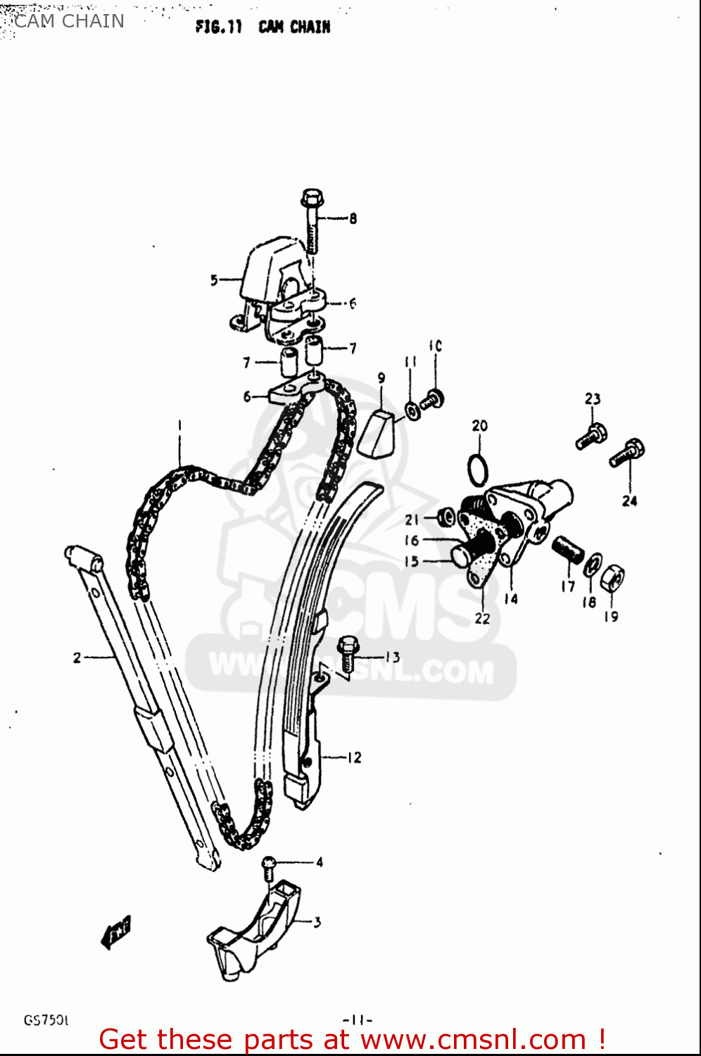 CAM CHAIN GS750L 1979 (N) USA (E03)