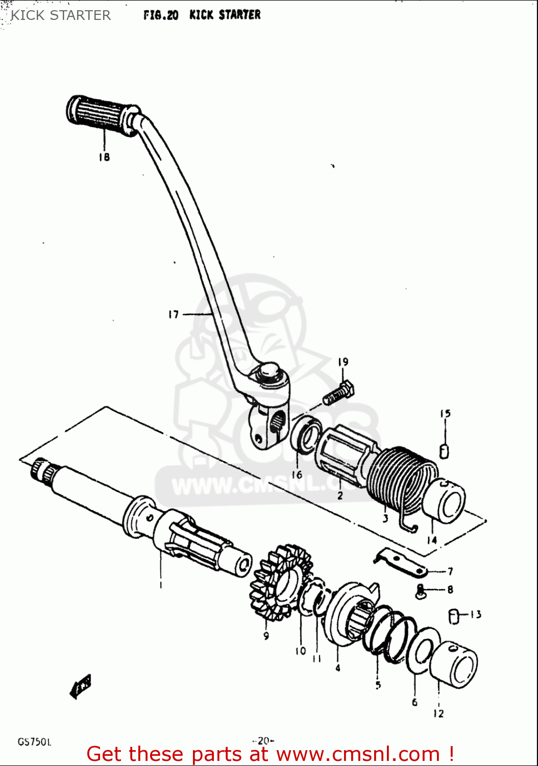 KICK STARTER GS750L 1979 (N) USA (E03)