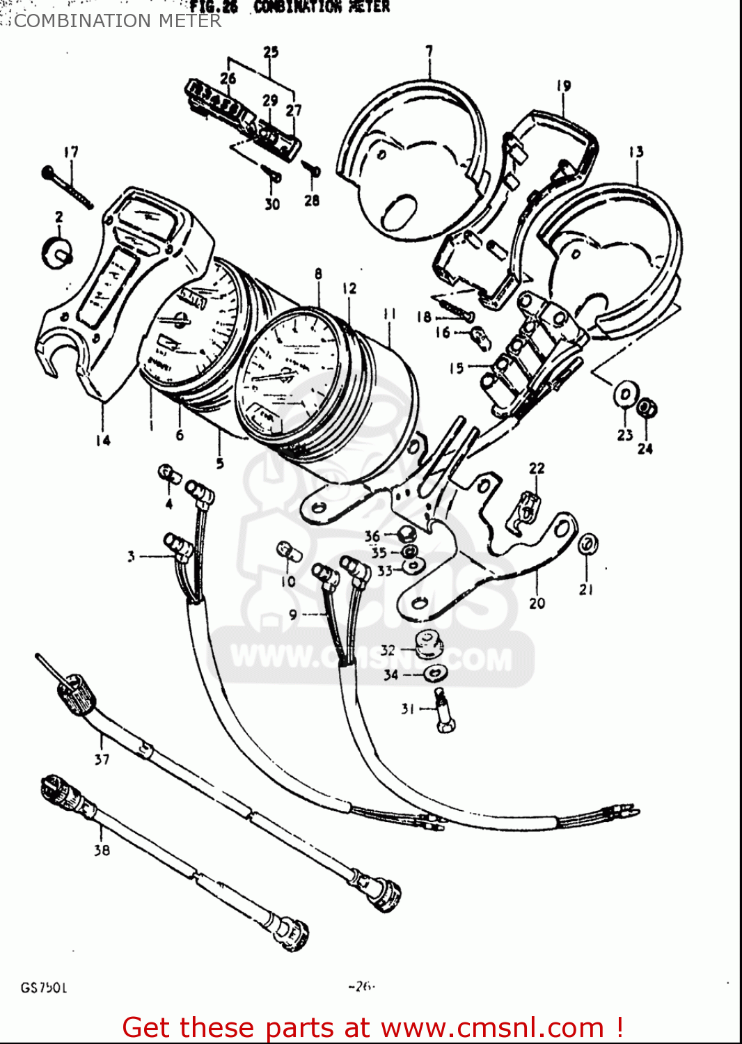 COMBINATION METER GS750L 1979 (N) USA (E03)