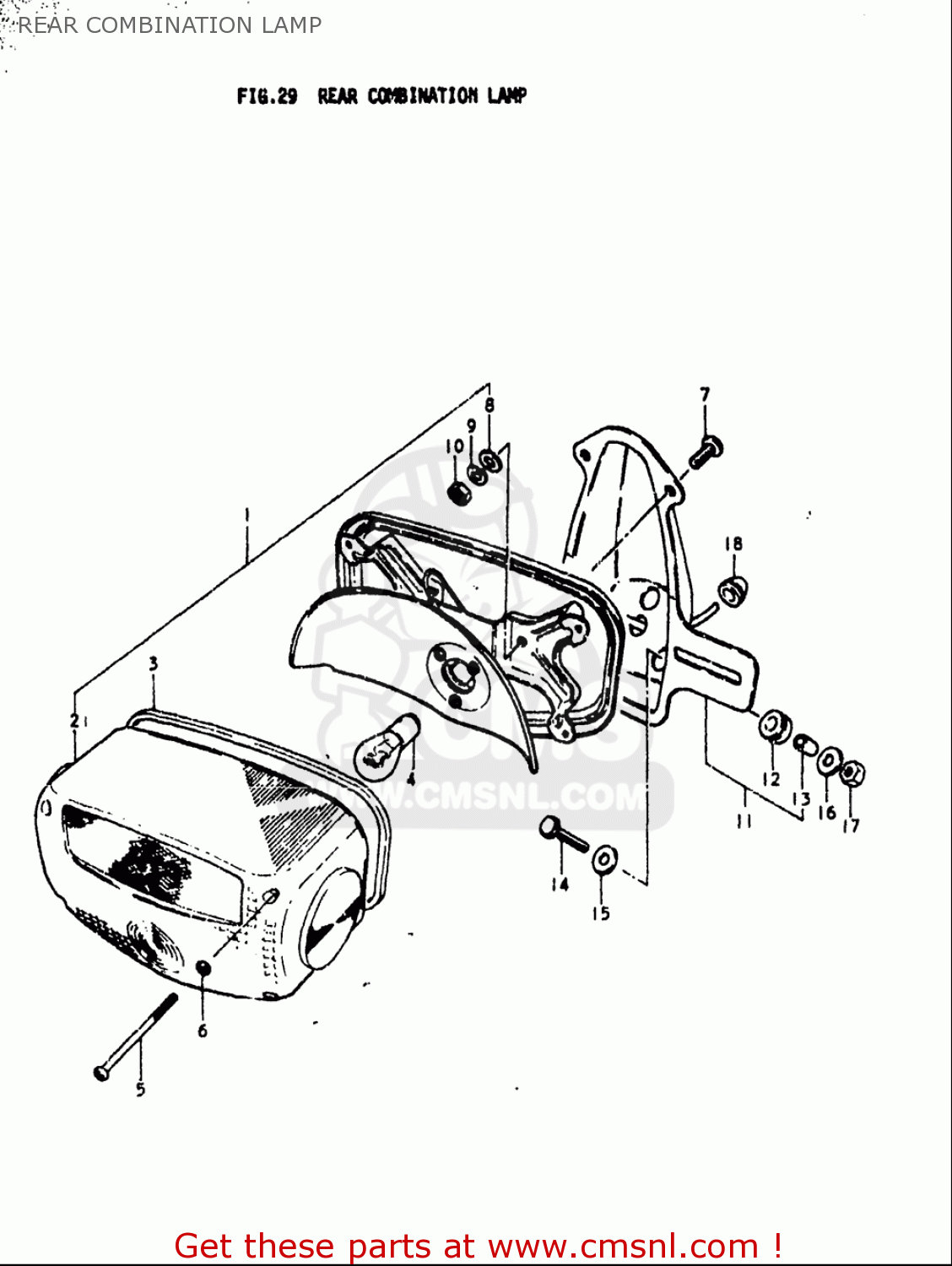 REAR COMBINATION LAMP GS750L 1979 (N) USA (E03)