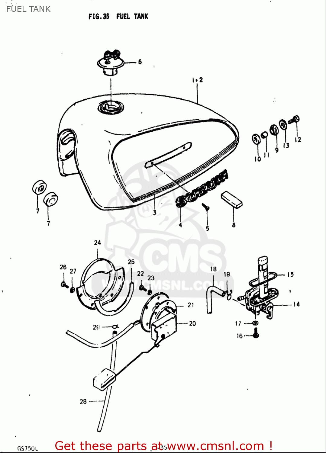 FUEL TANK GS750L 1979 (N) USA (E03)