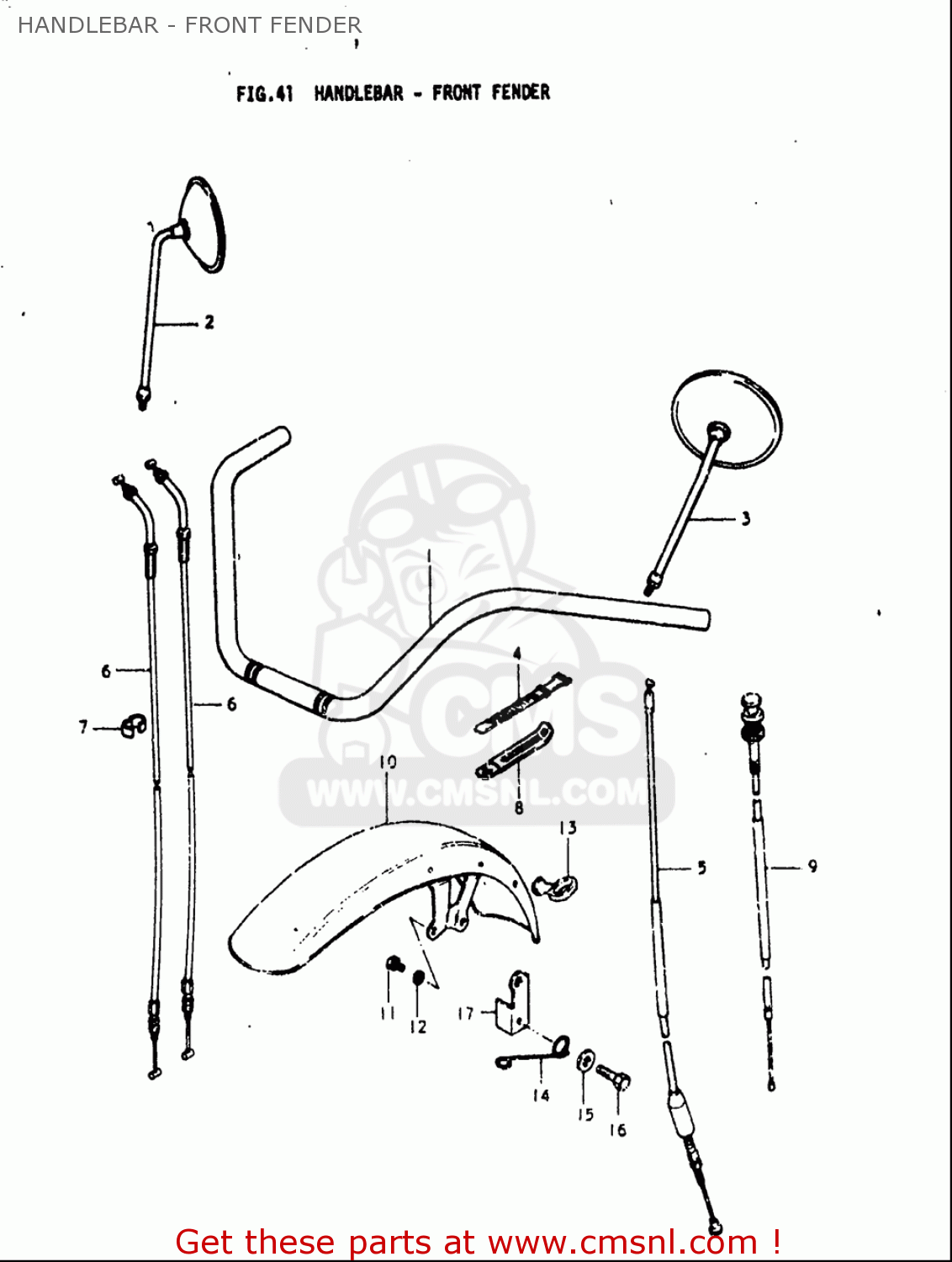 HANDLEBAR - FRONT FENDER GS750L 1979 (N) USA (E03)