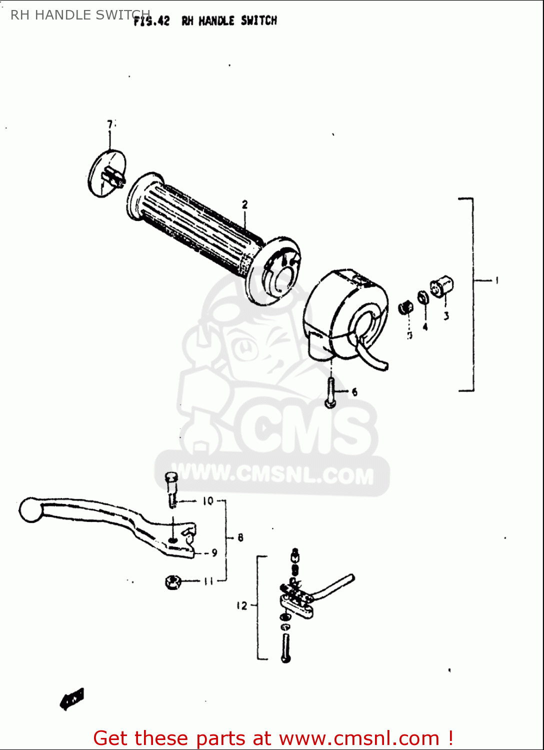 RH HANDLE SWITCH GS750L 1979 (N) USA (E03)