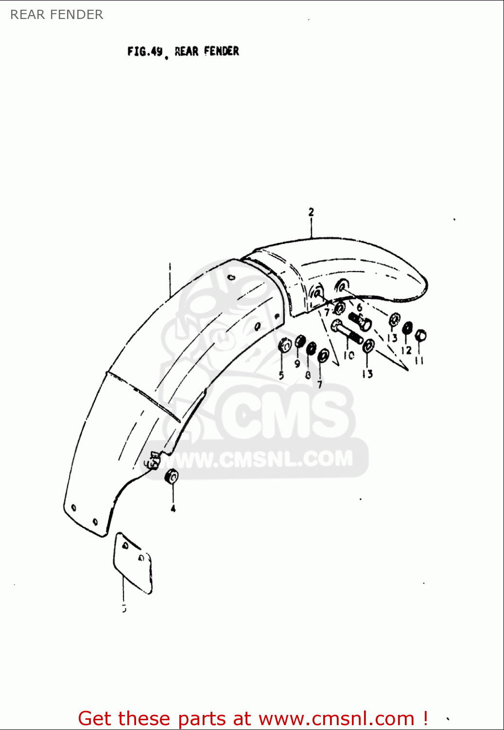 REAR FENDER GS750L 1979 (N) USA (E03)