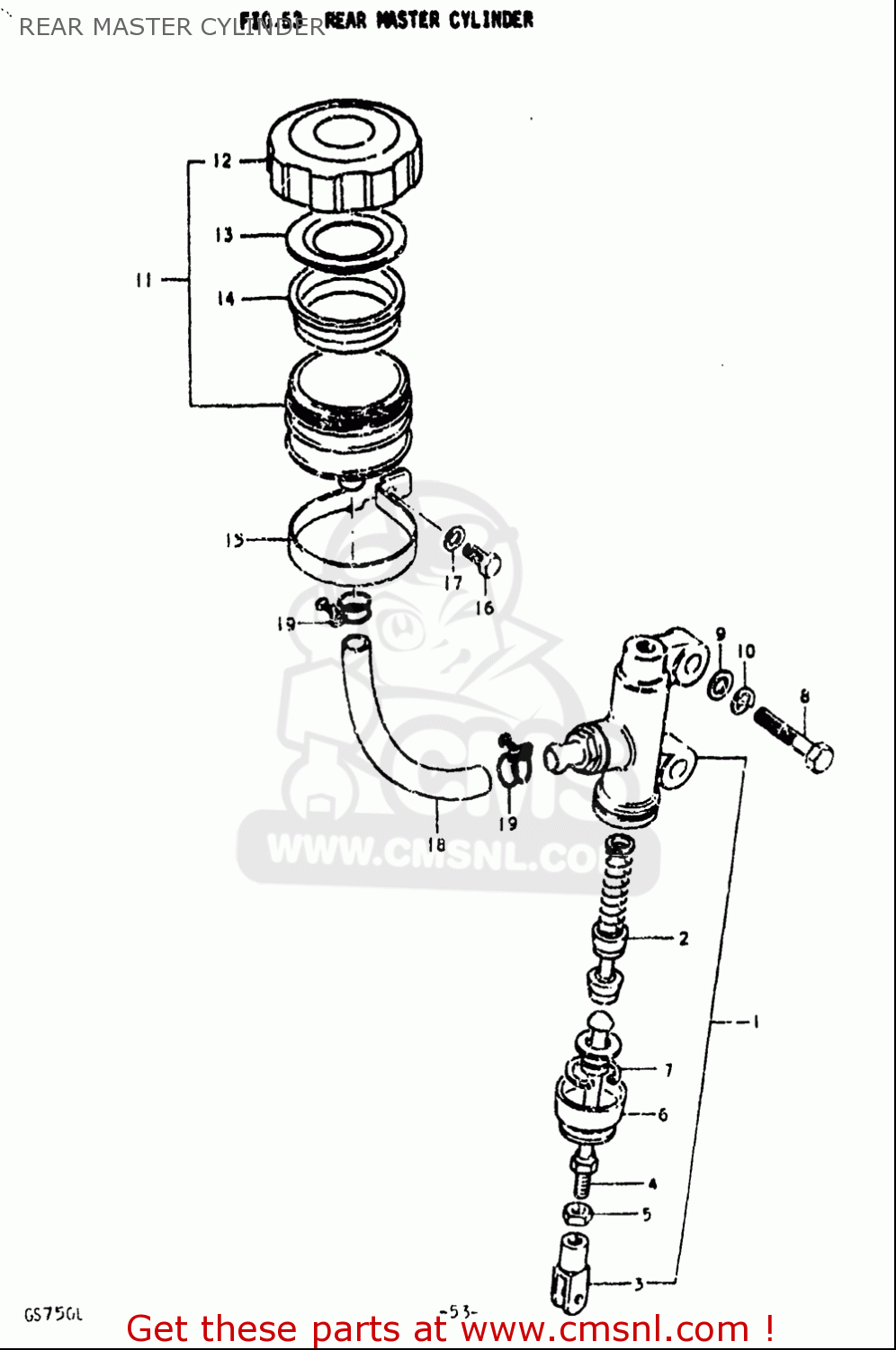REAR MASTER CYLINDER GS750L 1979 (N) USA (E03)
