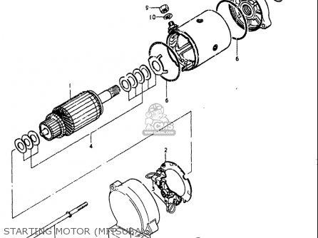 STARTING MOTOR (MITSUBA) - GS750L 1979 (N) USA (E03)