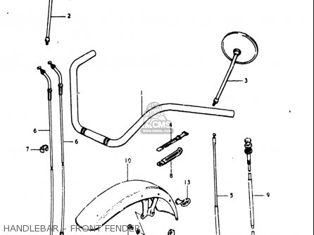 HANDLEBAR - FRONT FENDER - GS750L 1979 (N) USA (E03)