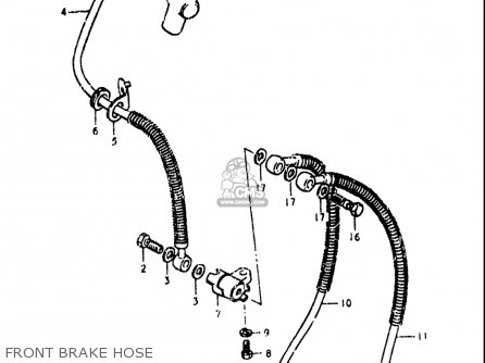 FRONT BRAKE HOSE - GS750L 1979 (N) USA (E03)