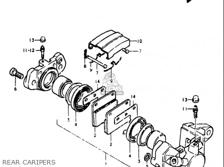 REAR CARIPERS - GS750L 1979 (N) USA (E03)