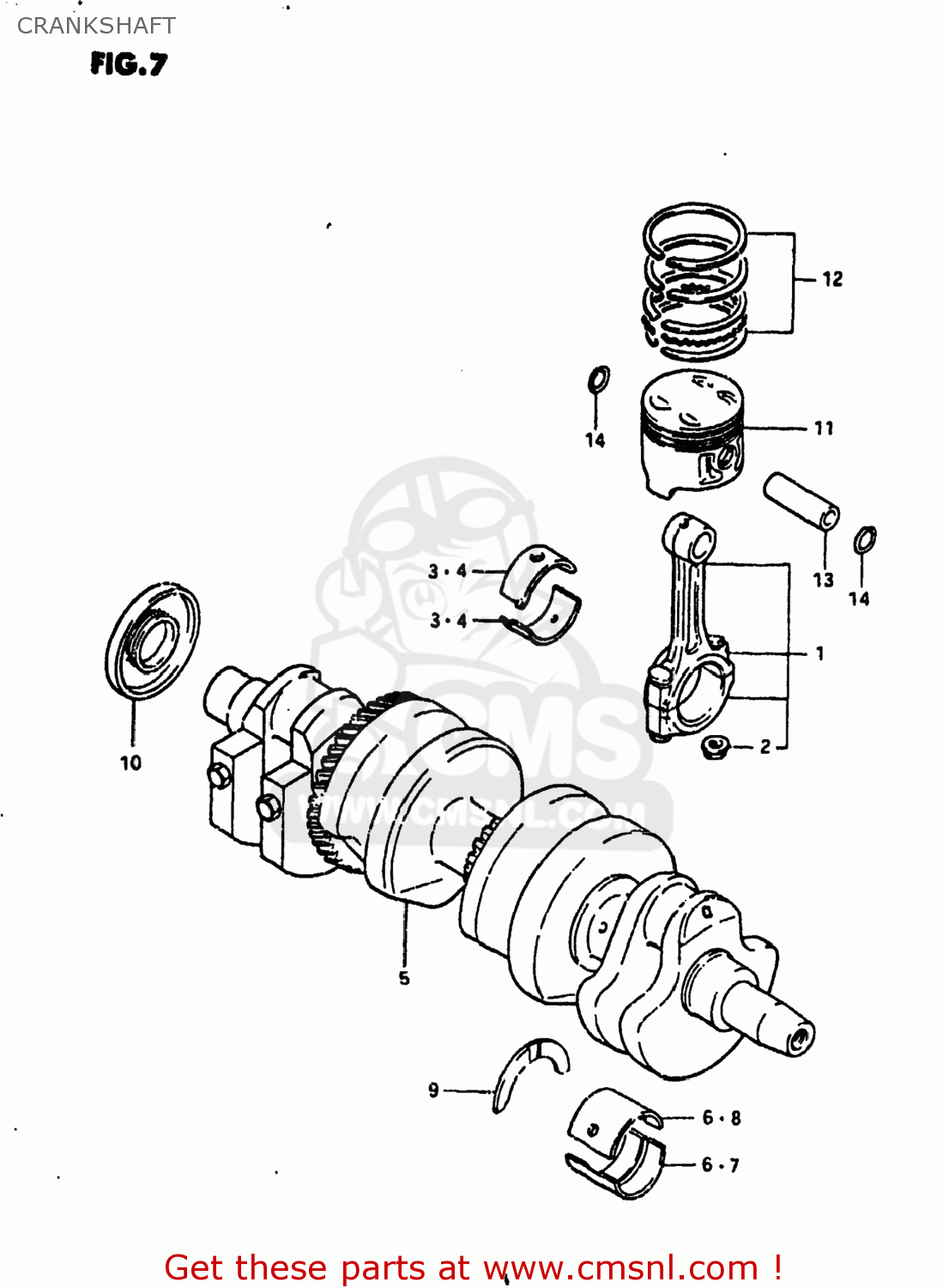 CRANKSHAFT GS750L 1980 (T) USA (E03)