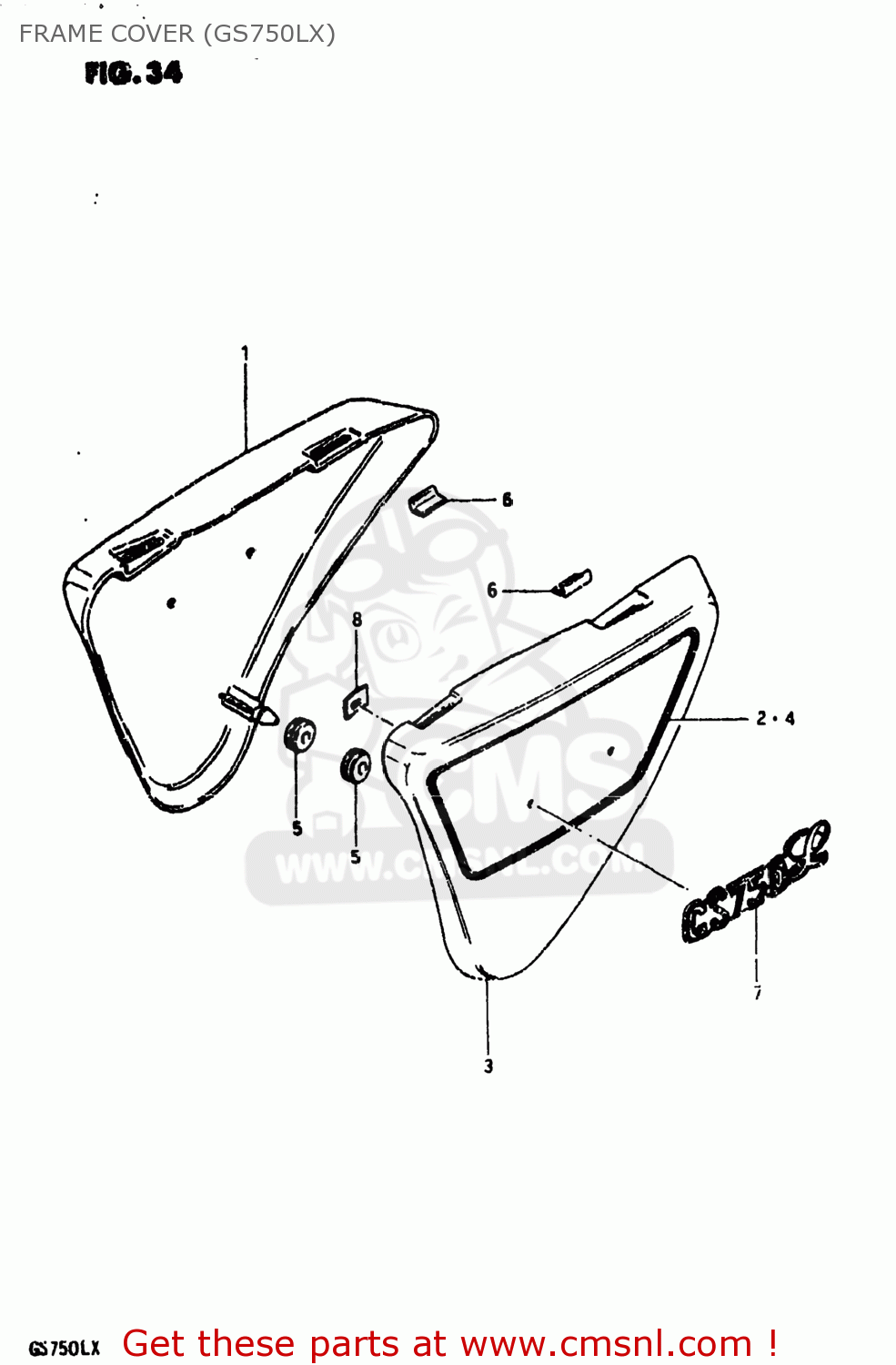 FRAME COVER (GS750LX) GS750L 1980 (T) USA (E03)
