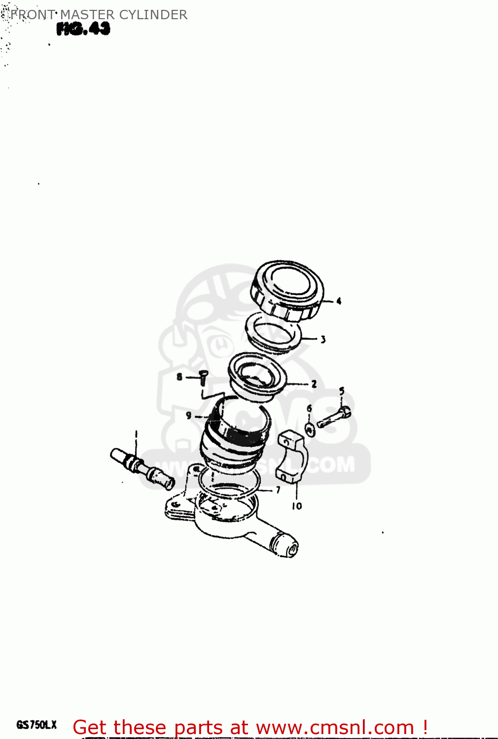 FRONT MASTER CYLINDER GS750L 1980 (T) USA (E03)