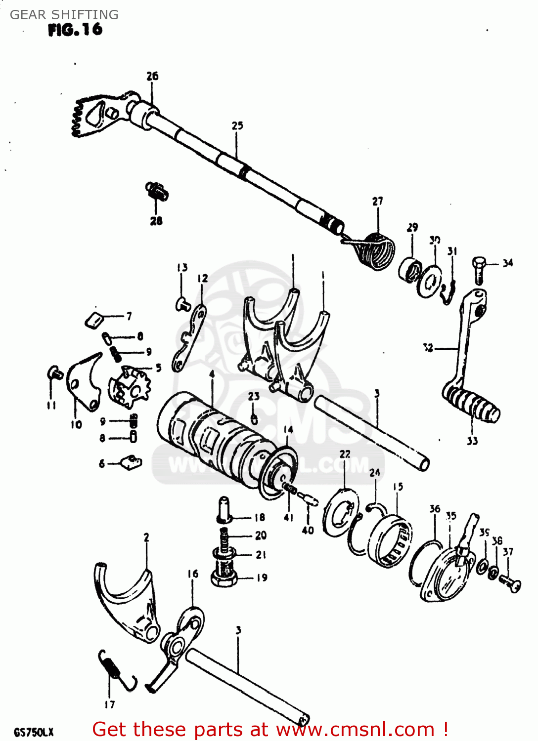 GEAR SHIFTING GS750L 1980 (T) USA (E03)
