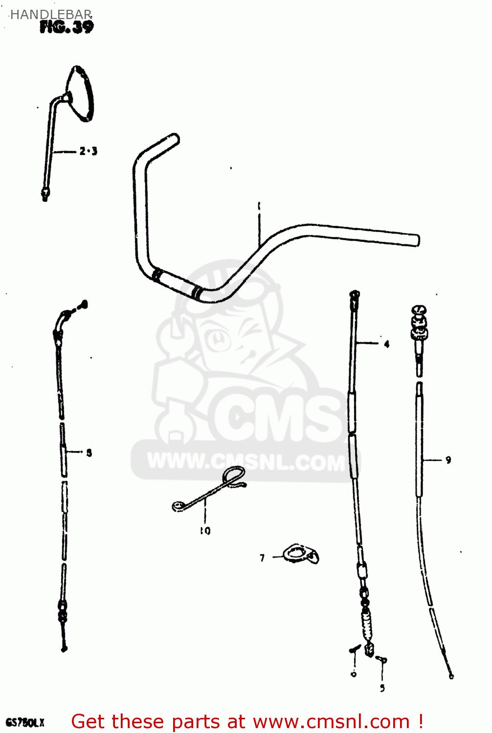 HANDLEBAR GS750L 1980 (T) USA (E03)