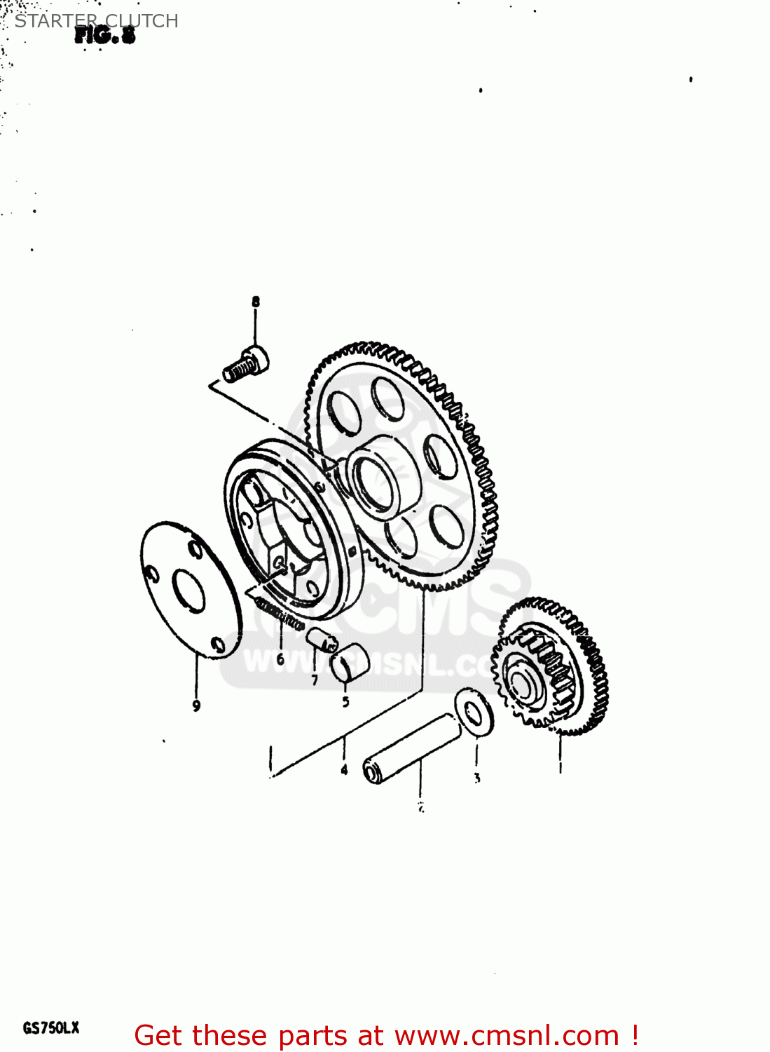 STARTER CLUTCH GS750L 1980 (T) USA (E03)