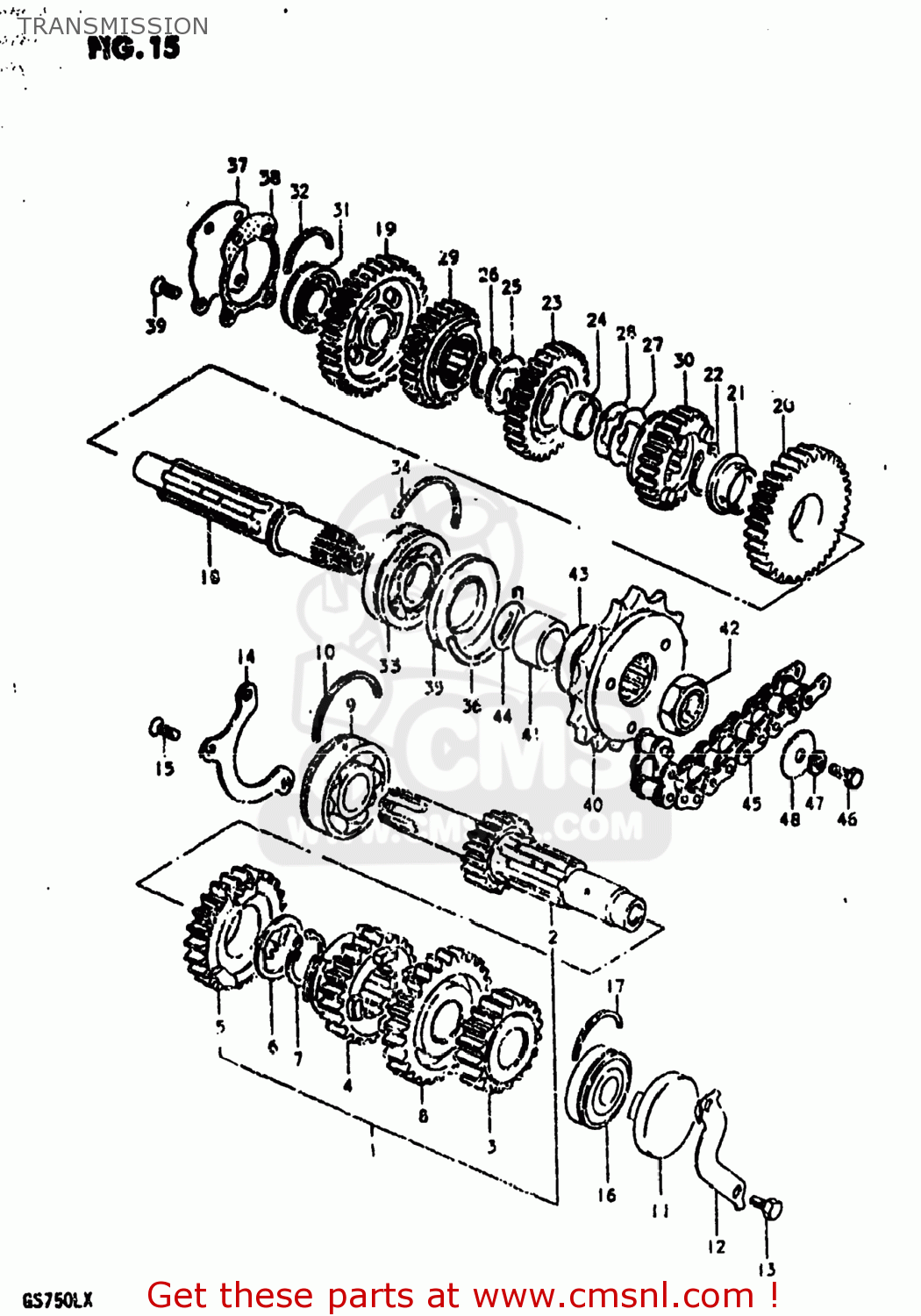TRANSMISSION GS750L 1980 (T) USA (E03)