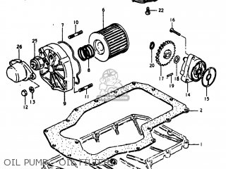 OIL PUMP - OIL FILTER - GS750L 1980 (T) USA (E03)