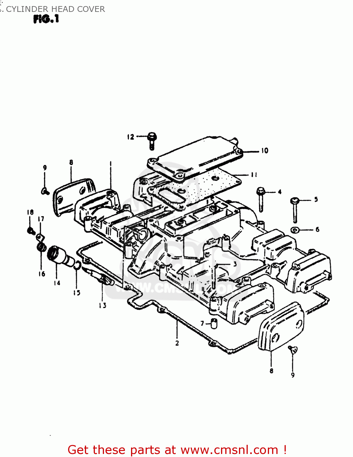 CYLINDER HEAD COVER GS750L 1981 (X) USA (E03)