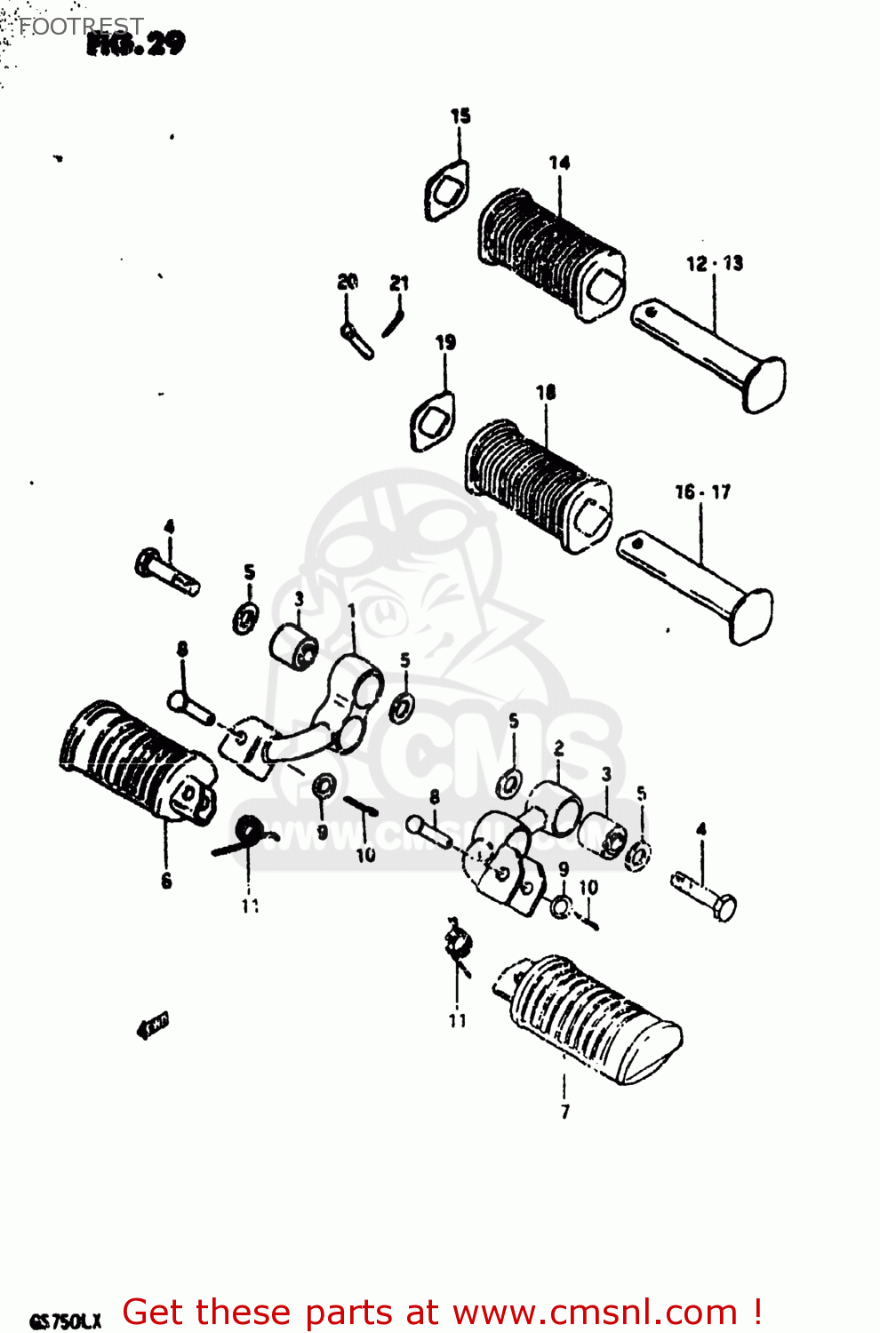 FOOTREST GS750L 1981 (X) USA (E03)
