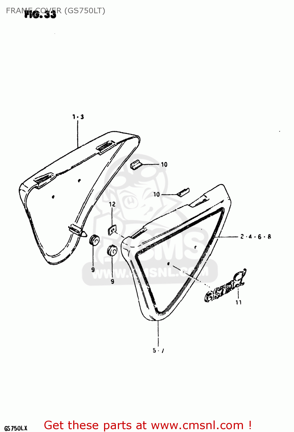 FRAME COVER (GS750LT) GS750L 1981 (X) USA (E03)