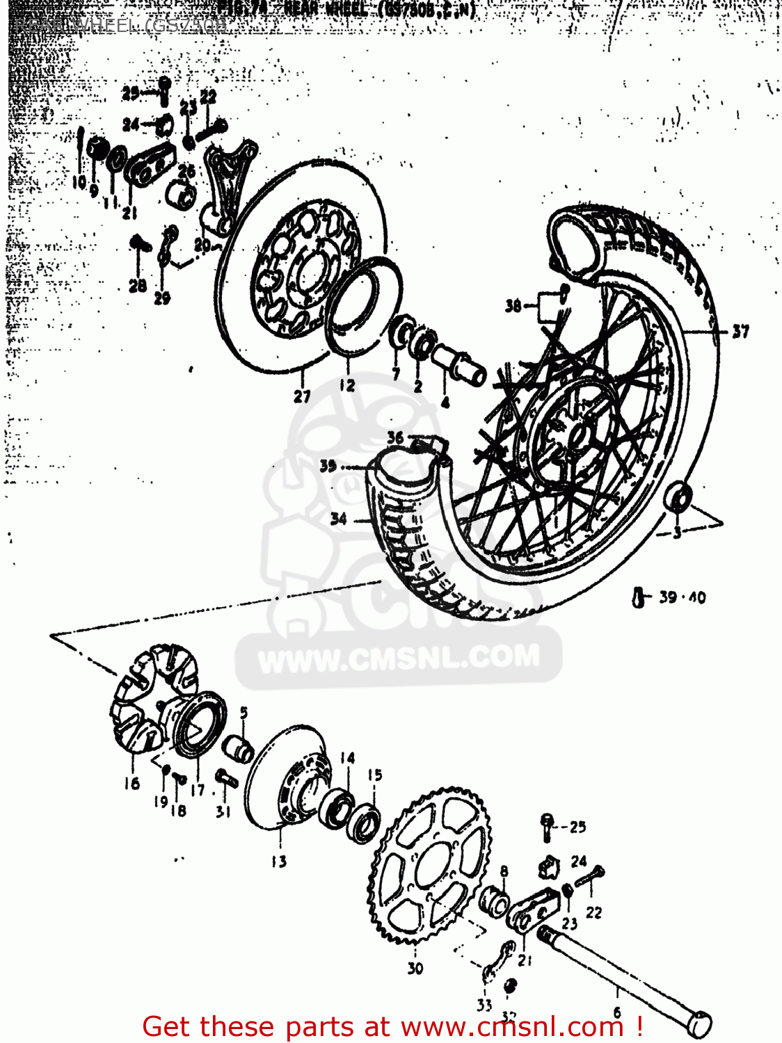 REAR WHEEL (GS750B GS750N 1977 (B) USA (E03)