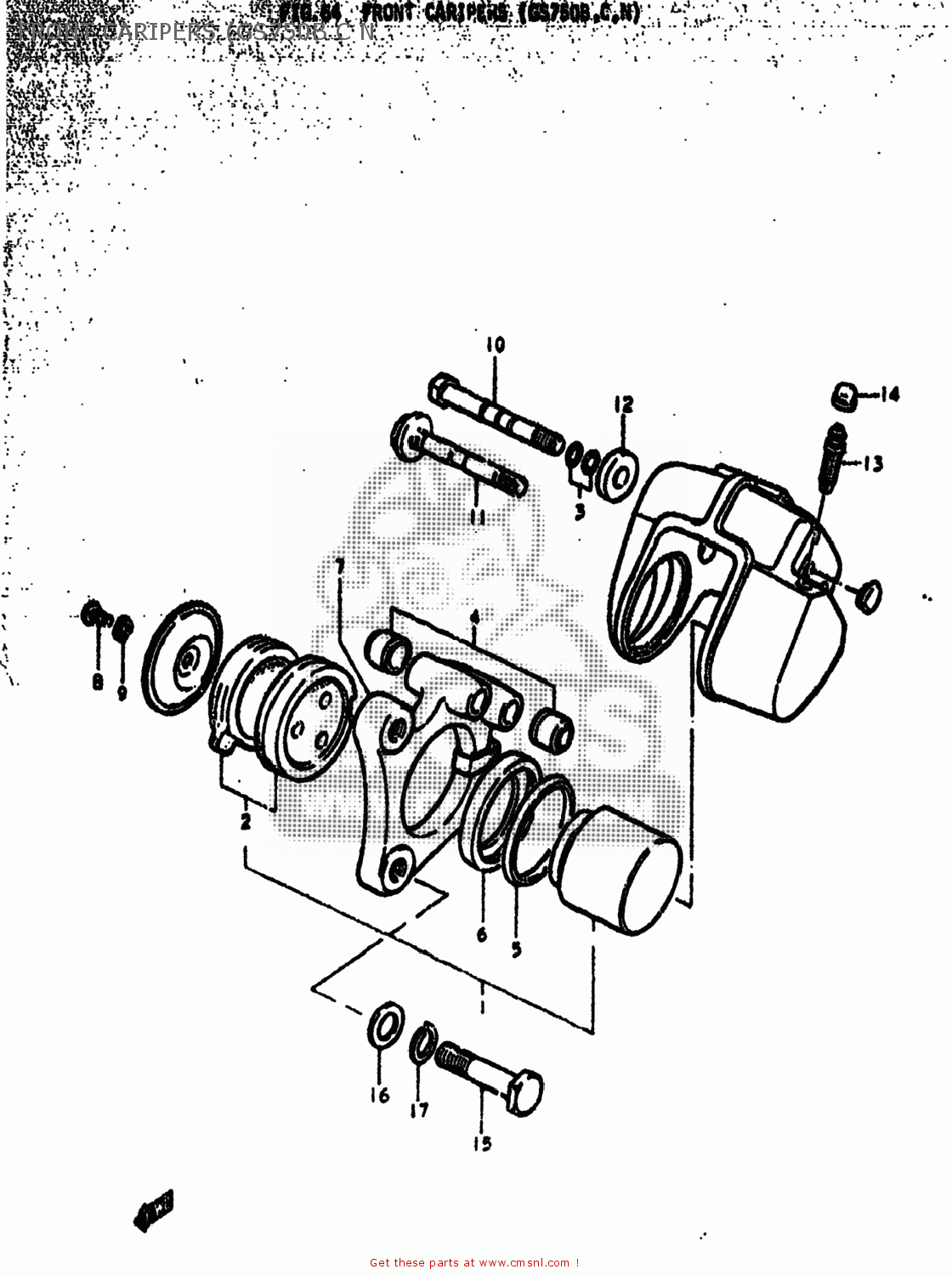 FRONT CARIPERS (GS750B GS750N 1978 (C) USA (E03)