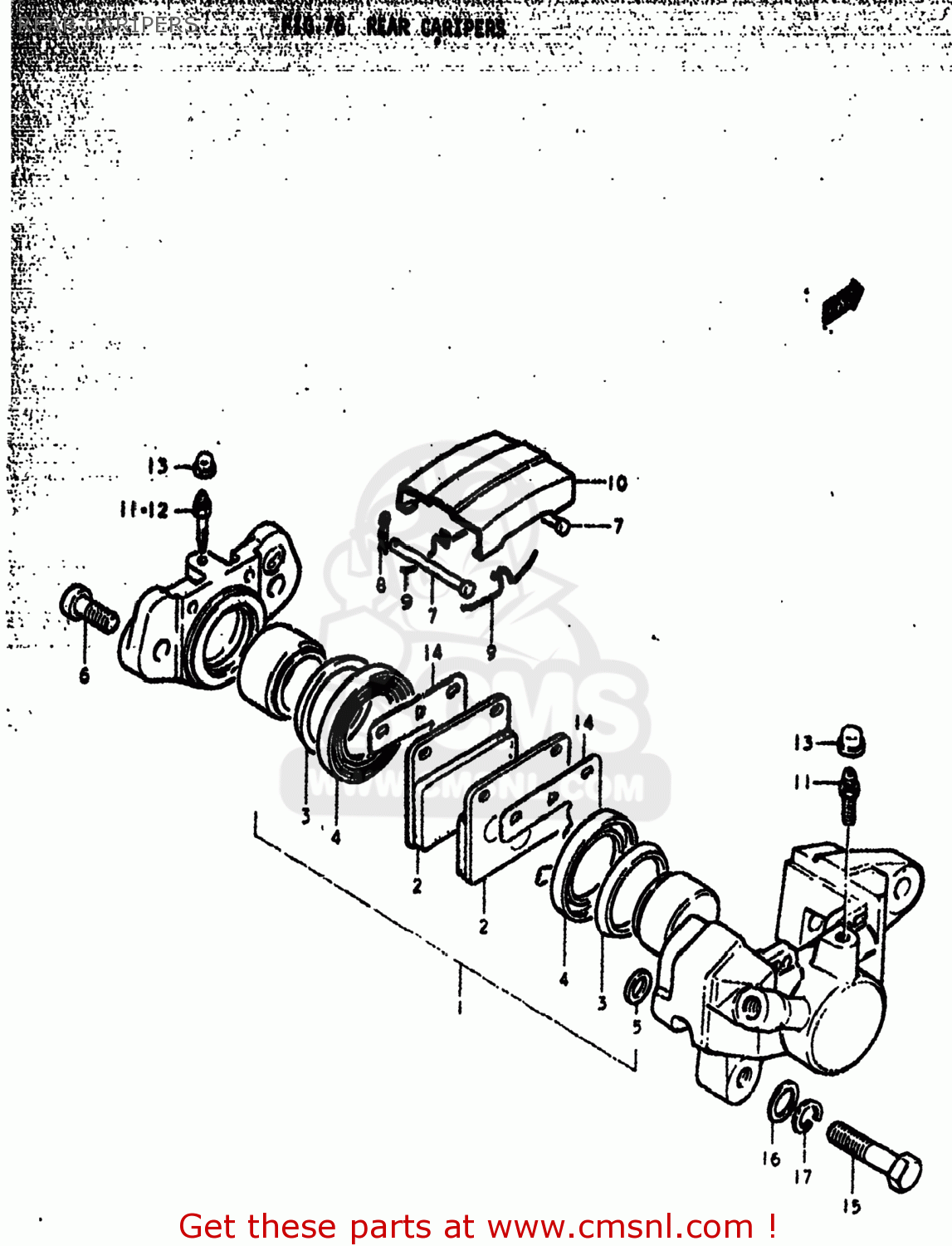 REAR CARIPERS GS750N 1979 (N) USA (E03)
