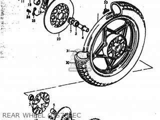 REAR WHEEL (GS750EC - GS750N 1979 (N) USA (E03)